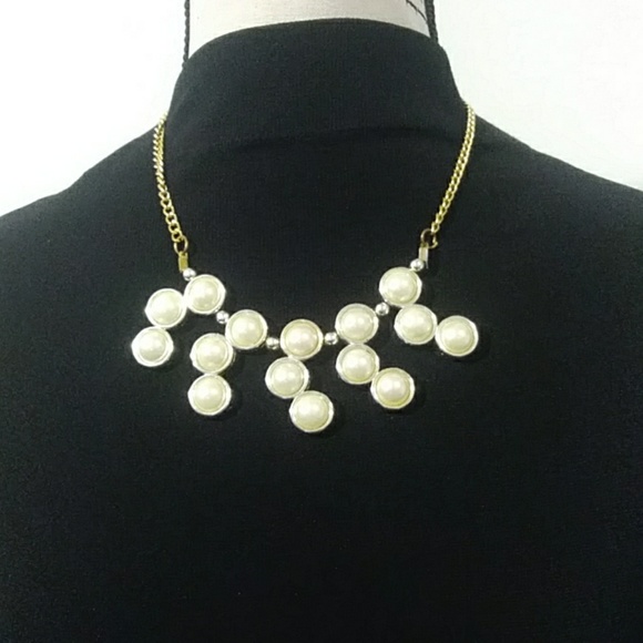 🔥 Sale 🔥Simulated Pearl necklace with a chain - Picture 2 of 5